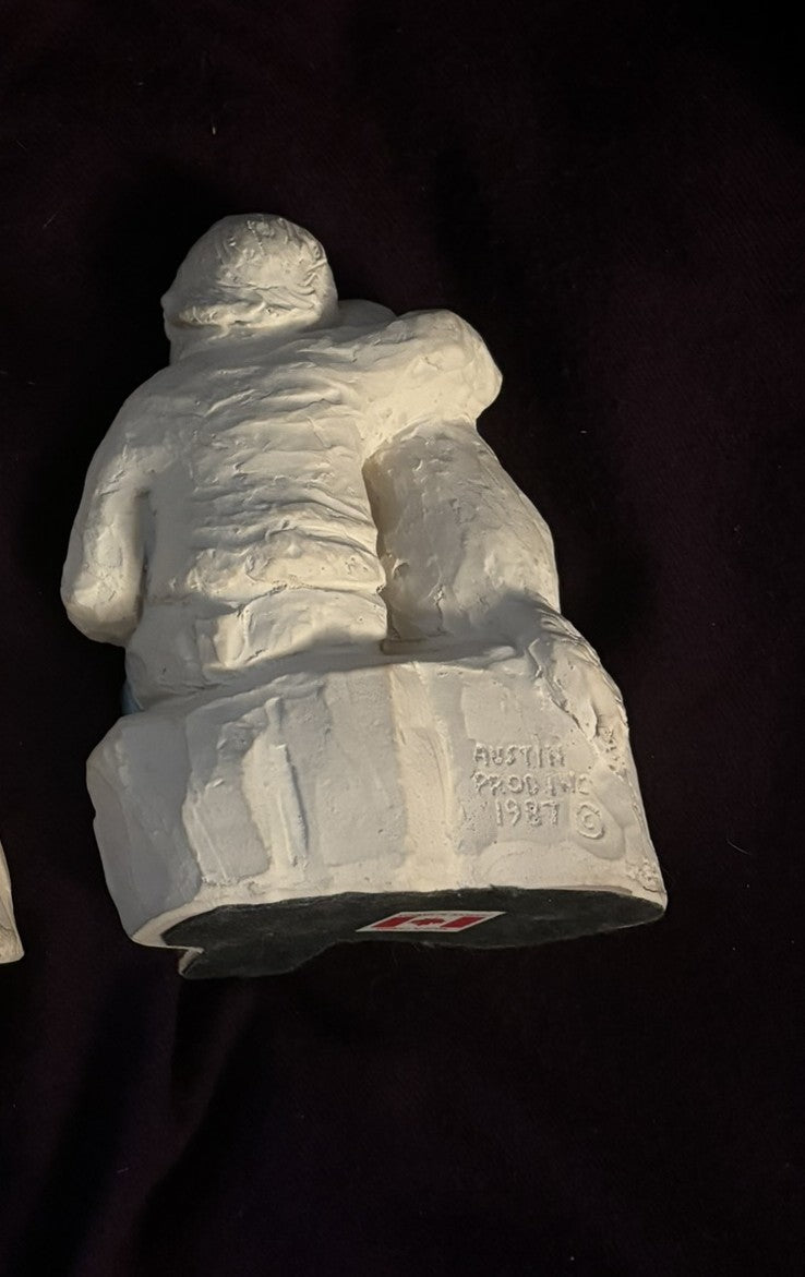 Vintage 1987 Austin Production Bright Eyes Sculpture by Dee Crowley - Boy with Dog