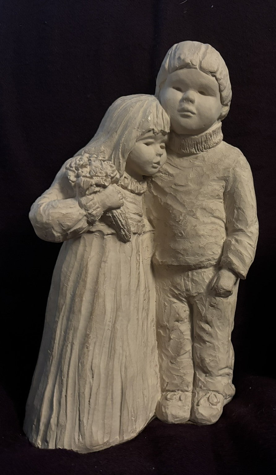 Vintage 1987 Austin Productions Bright Eyes Sculpture by Dee Crowley - Boy and Girl