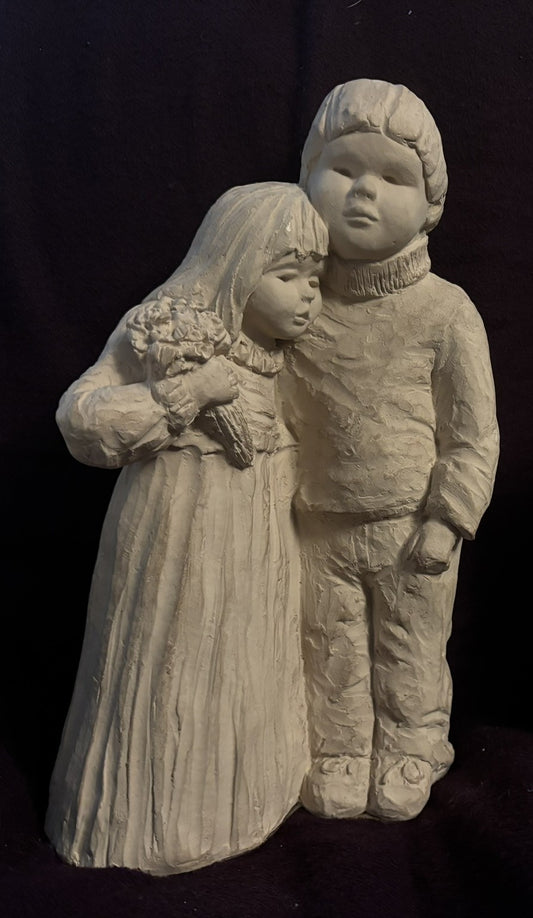 Vintage 1987 Austin Productions Bright Eyes Sculpture by Dee Crowley - Boy and Girl