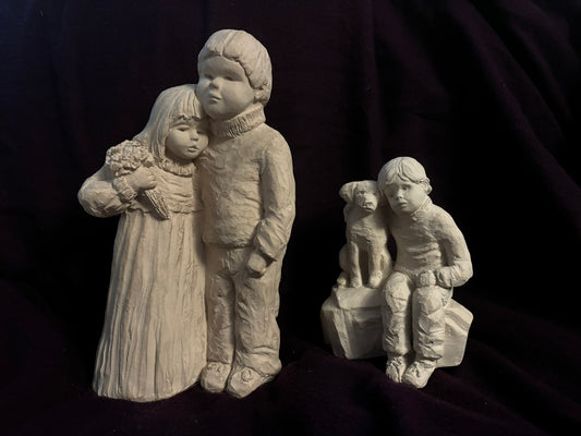 Dee Crowley's Bright Eyes Collection - Girl and Boy AND Boy and Dog