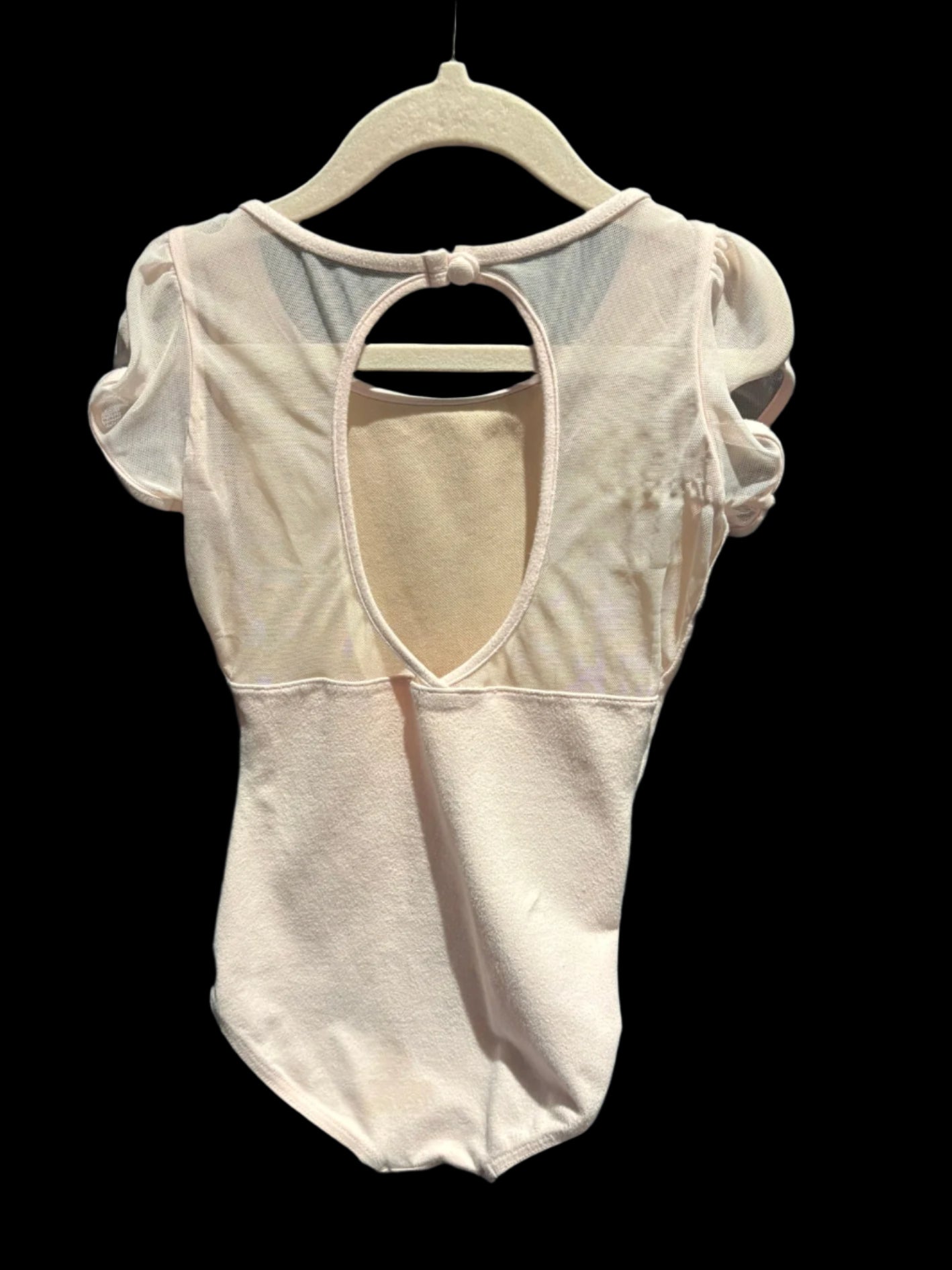 Capezio Mesh Puff Sleeve Leotard 11311C Girls Pink/Intermediate