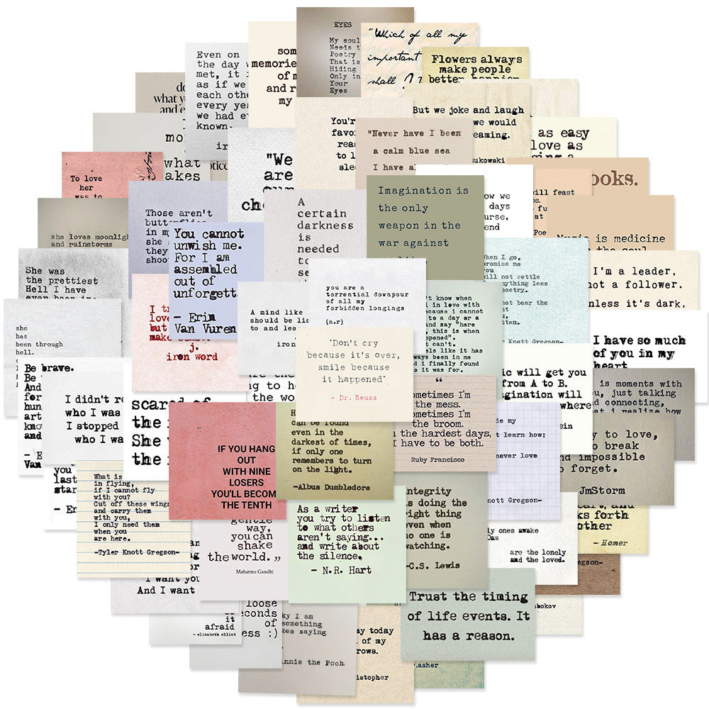 Retro Text Famous Quotes Inspirational DIY Stickers - 4 Vintage Quote Packages to Choose From!