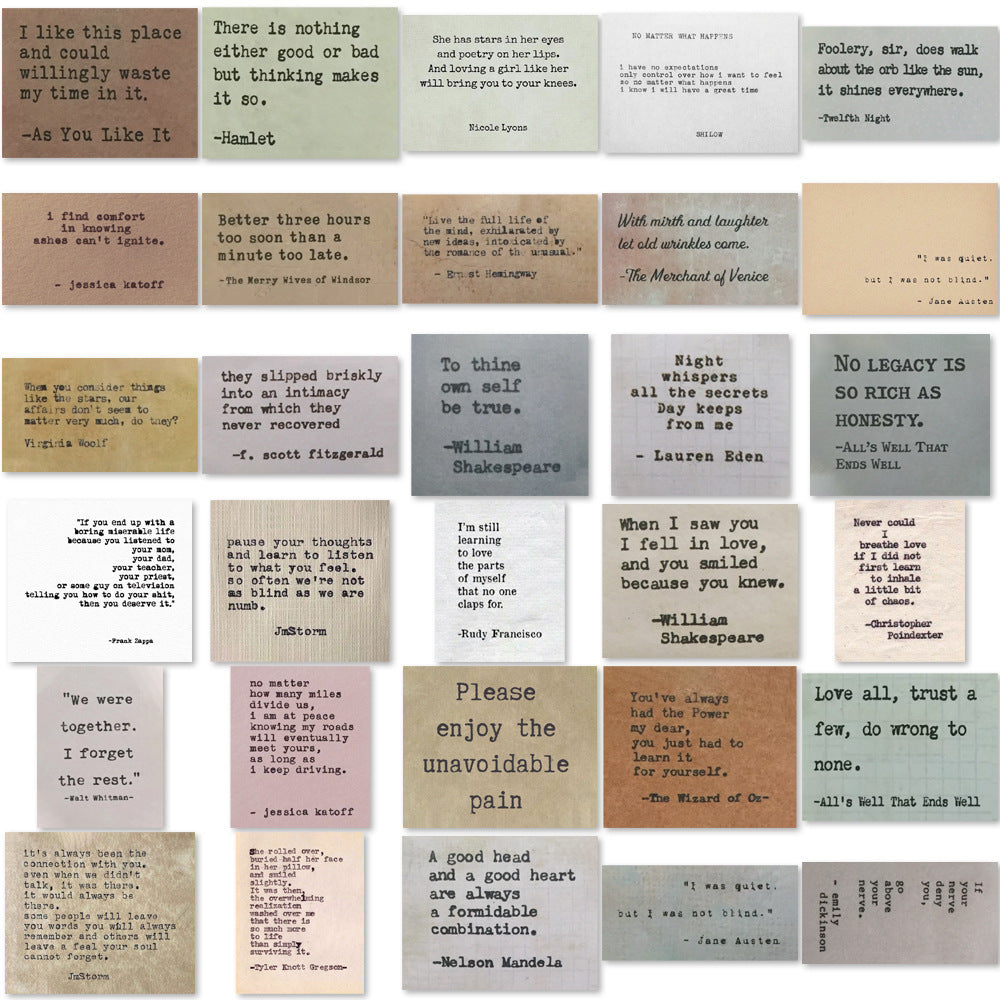 Retro Text Famous Quotes Inspirational DIY Stickers - 4 Vintage Quote Packages to Choose From!