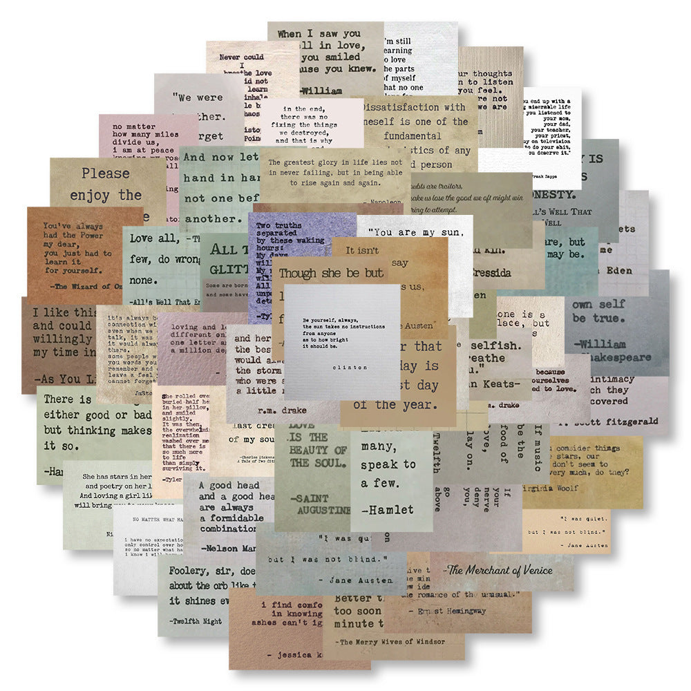 Retro Text Famous Quotes Inspirational DIY Stickers - 4 Vintage Quote Packages to Choose From!