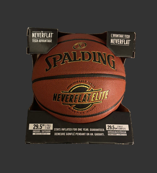 Official Sized Spalding NeverFlat Elite Indoor/Outdoor Basketball