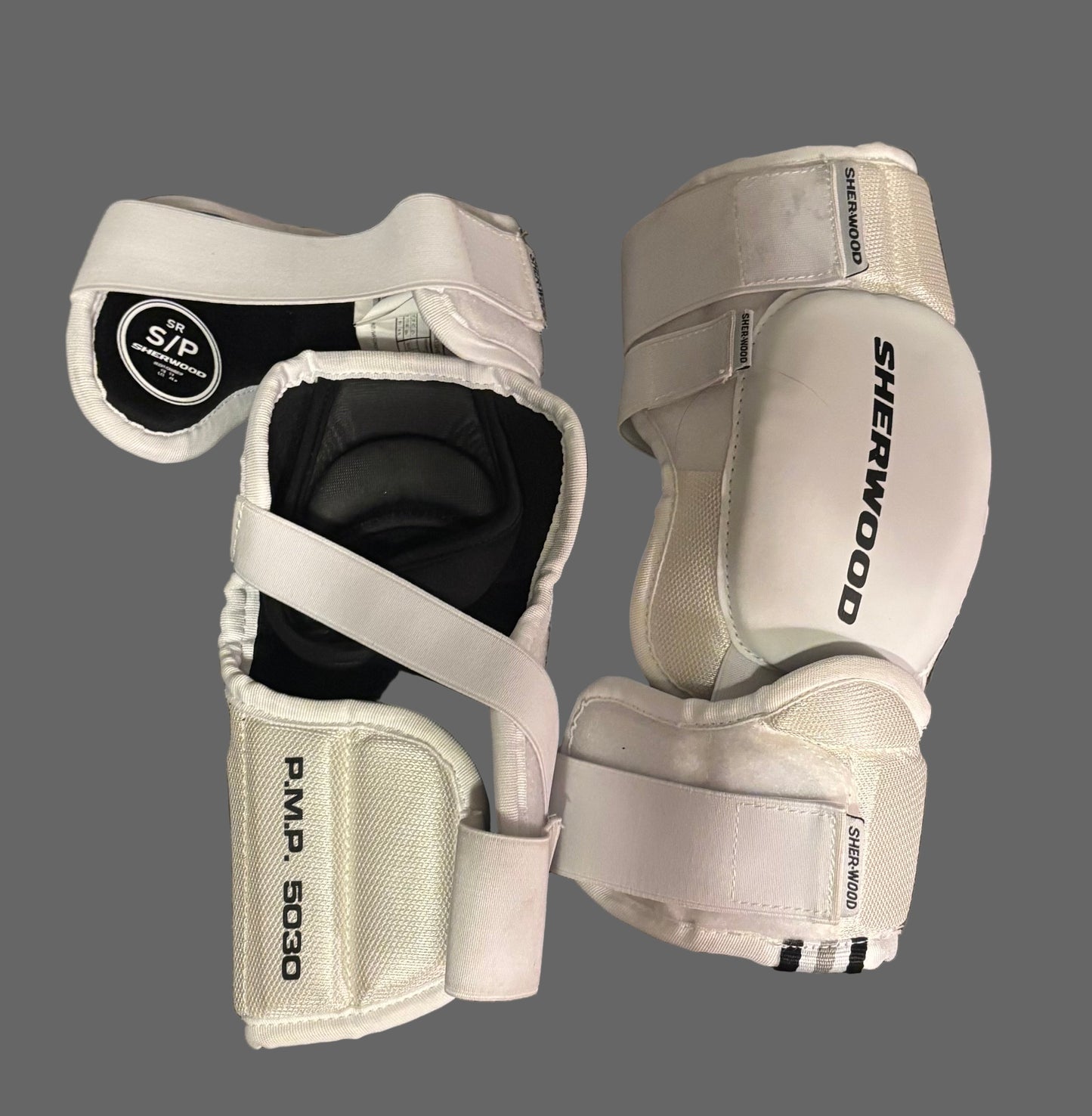 Hockey Elbow Pads: SherWood 5030 Hall Of Fame Soft Senior Hockey Elbow Pads Senior S/P fits 13 year old - LIKE NEW worn once!