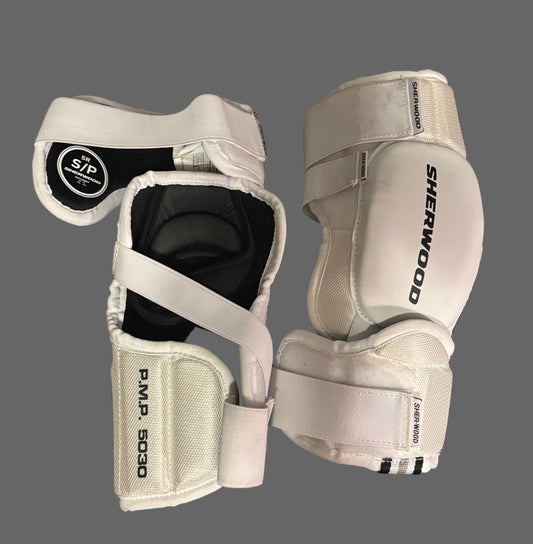 Hockey Elbow Pads: SherWood 5030 Hall Of Fame Soft Senior Hockey Elbow Pads Senior S/P fits 13 year old - LIKE NEW worn once!