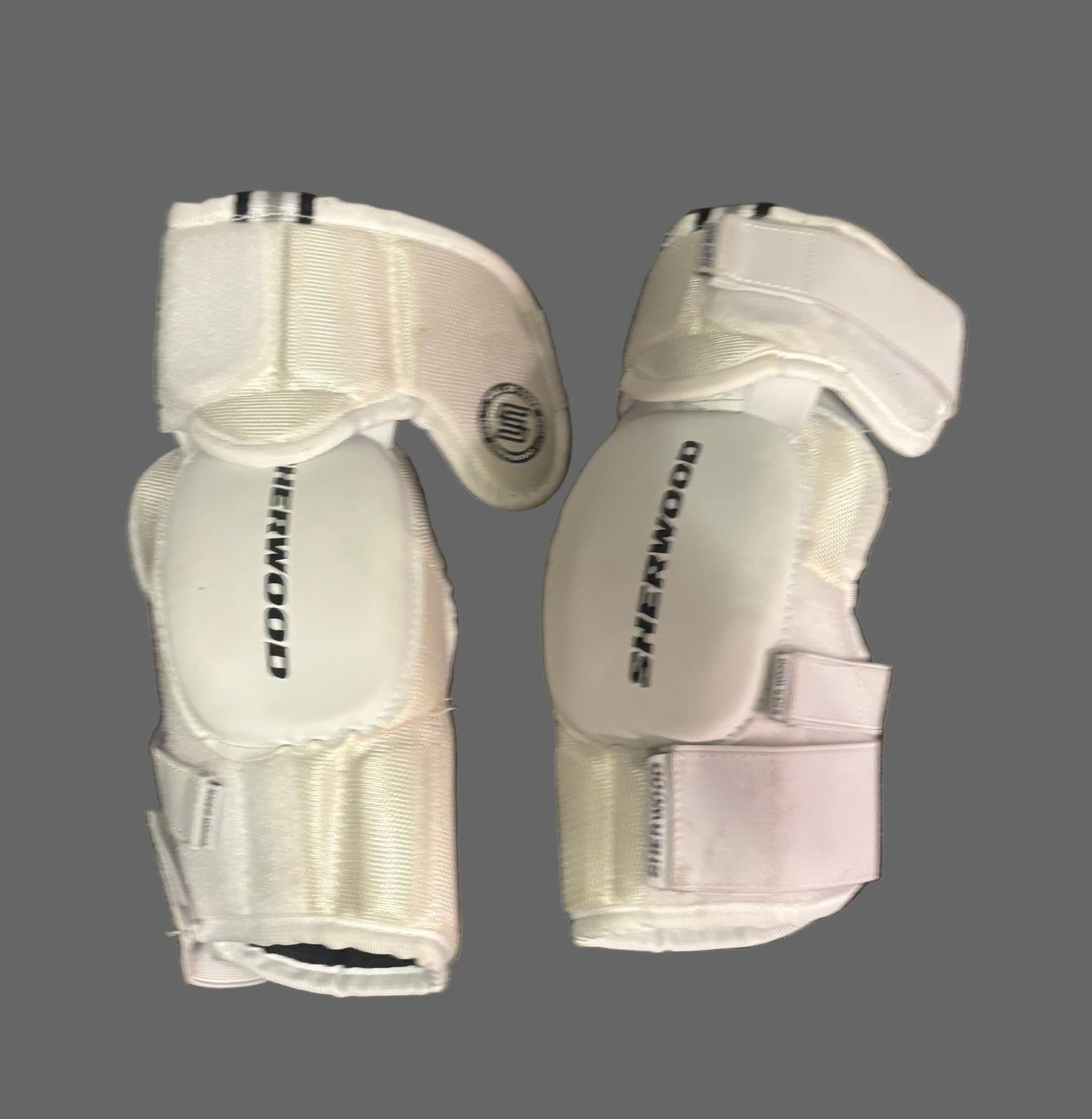 Hockey Elbow Pads: SherWood 5030 Hall Of Fame Soft Senior Hockey Elbow Pads Senior S/P fits 13 year old - LIKE NEW worn once!