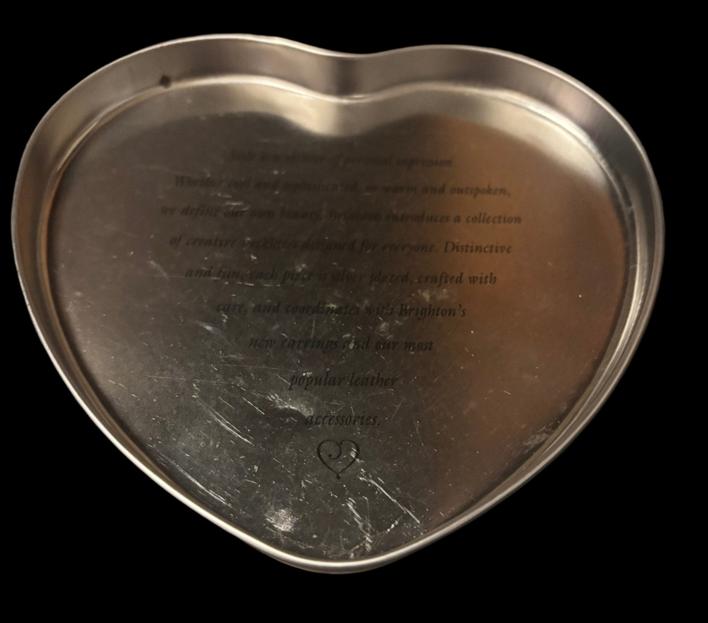 Brighton Silver Heart Locket Reversible Slide-Open 1" Pendant on Long beautiful Twisted 32-34" Twisted Chain with Lobster Clasp extended chain with heart
