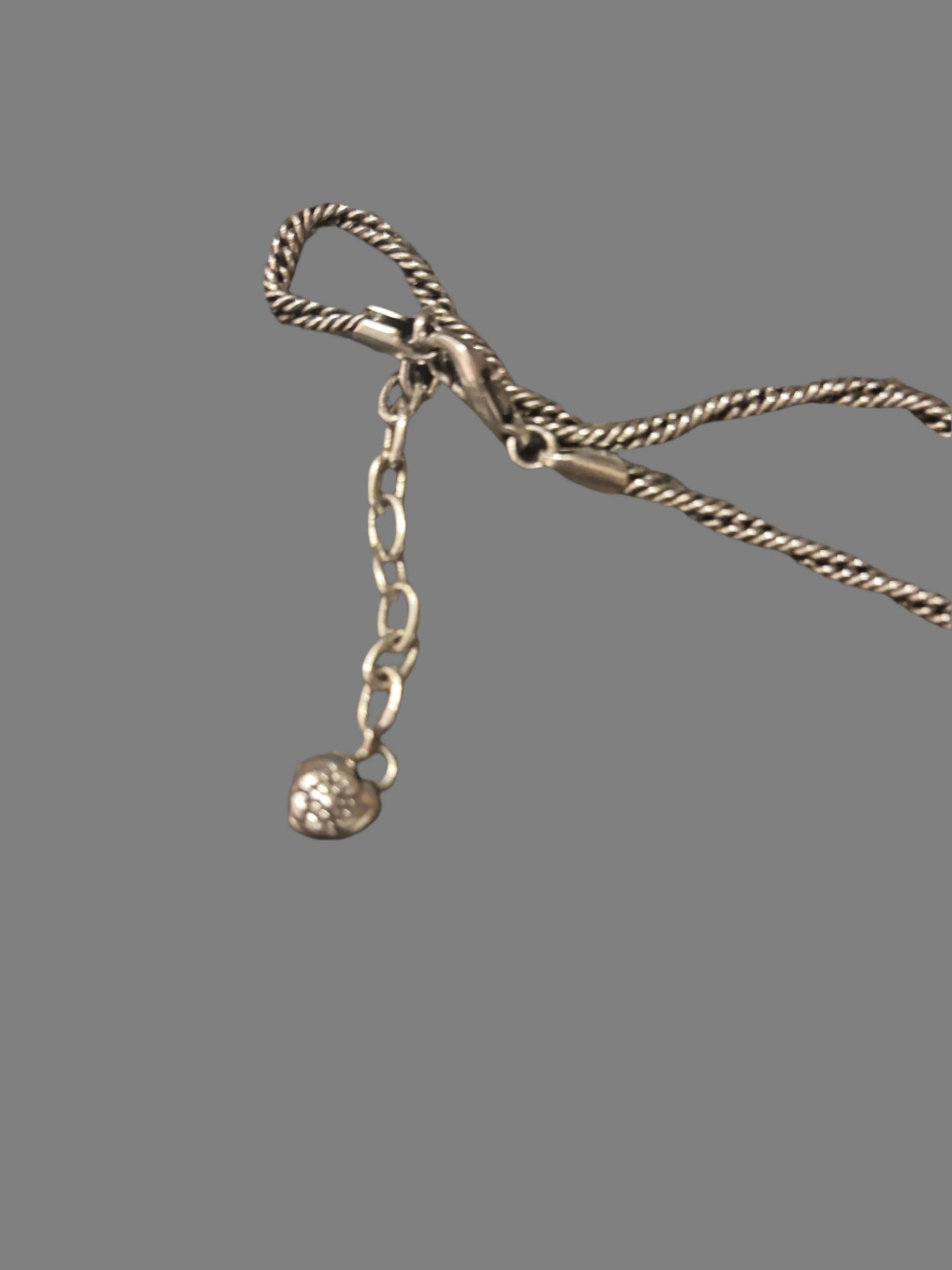 Brighton Silver Heart Locket Reversible Slide-Open 1" Pendant on Long beautiful Twisted 32-34" Twisted Chain with Lobster Clasp extended chain with heart