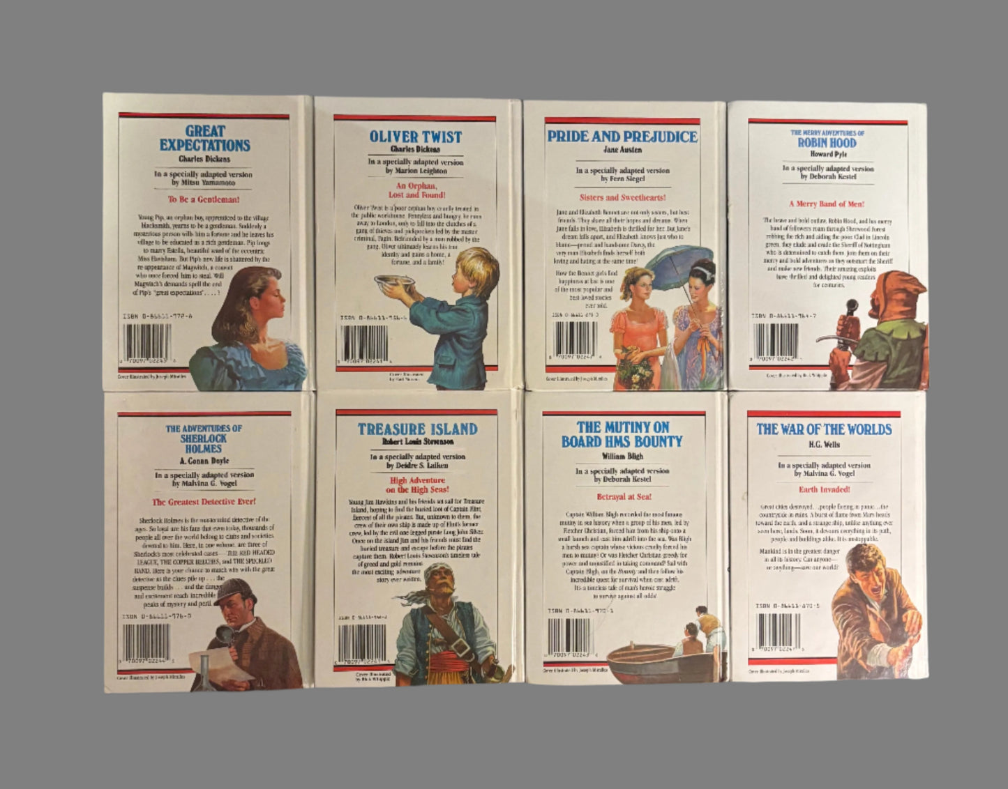 Great Illustrated Classics Set of EIGHT (8) Vintage Literary Iconic Hard Cover Books