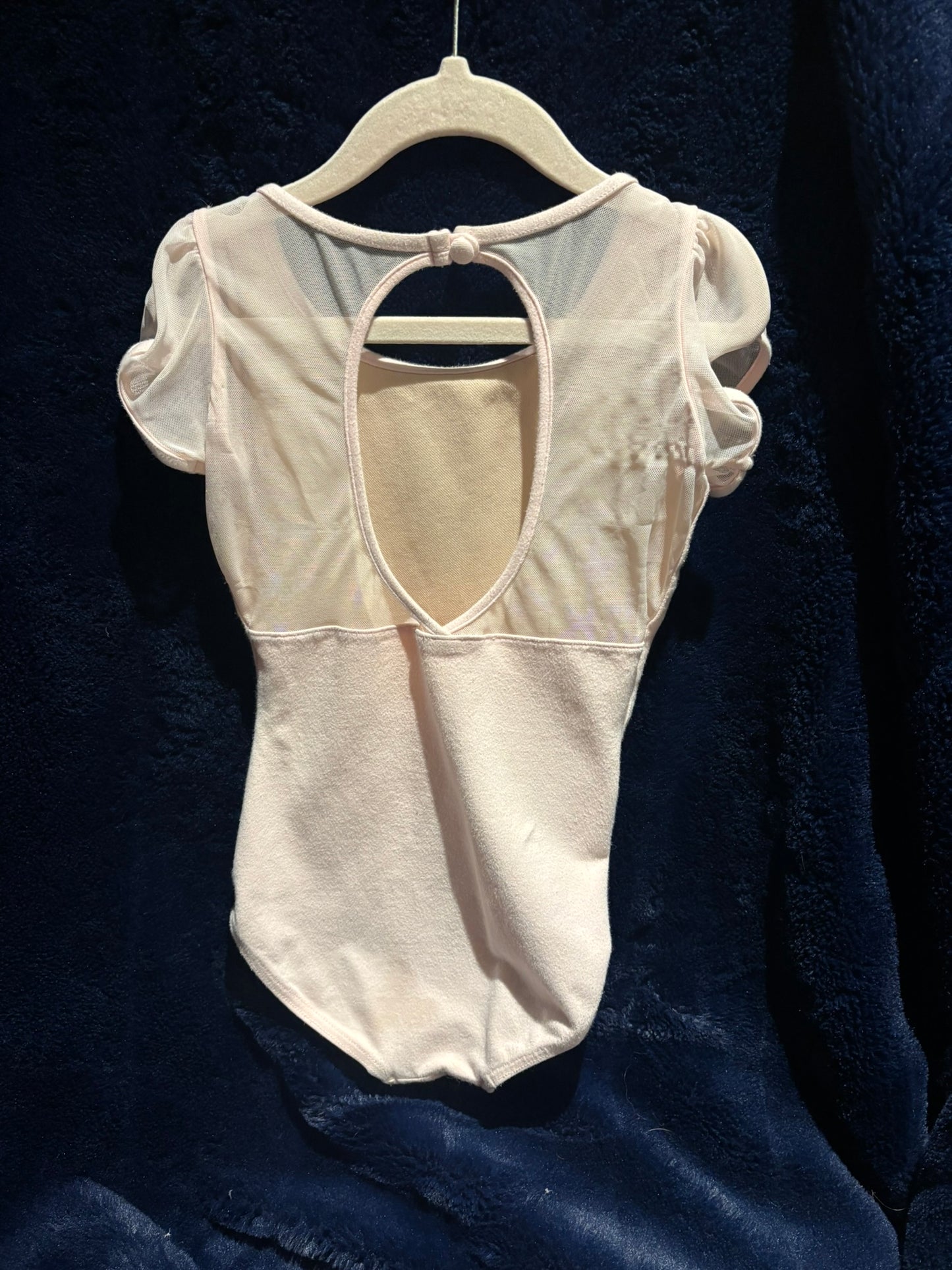 Capezio Mesh Puff Sleeve Leotard 11311C Girls Pink/Intermediate