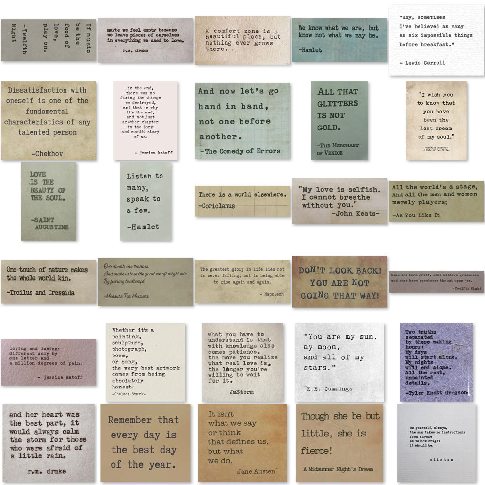 Retro Text Famous Quotes Inspirational DIY Stickers - 4 Vintage Quote Packages to Choose From!