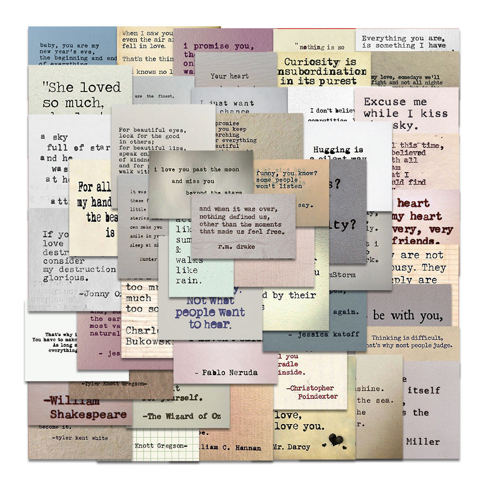 Retro Text Famous Quotes Inspirational DIY Stickers - 4 Vintage Quote Packages to Choose From!