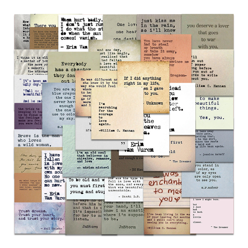 Retro Text Famous Quotes Inspirational DIY Stickers - 4 Vintage Quote Packages to Choose From!